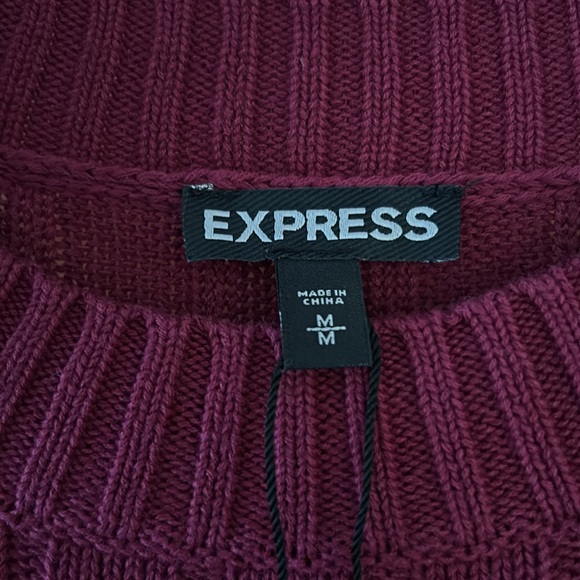 Express Burgundy Knit Sweater - Picture 4 of 5